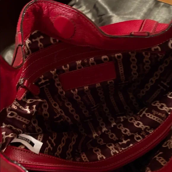 Tignanello Red Leather Hobo Bag - Picture 9 of 10
